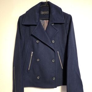 BCBGMaxAzria Wool Cashmere Double Breasted Pea Coat